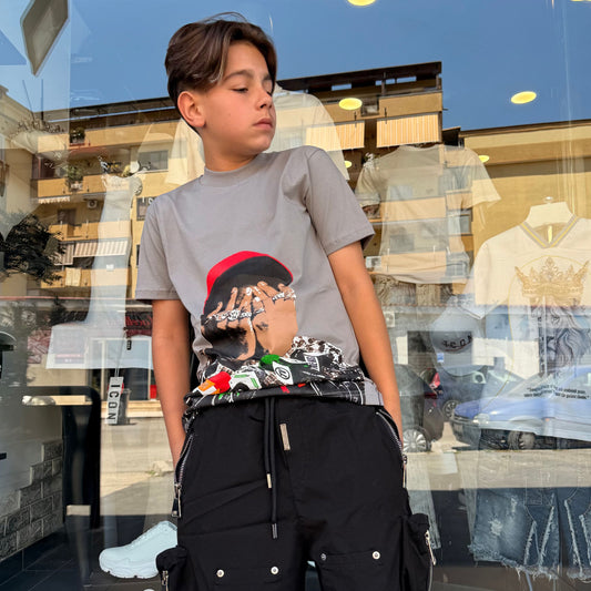 G.E.O T-SHIRT CIANOTIC FERRO - T-shirt bimbo - CIANOTIC