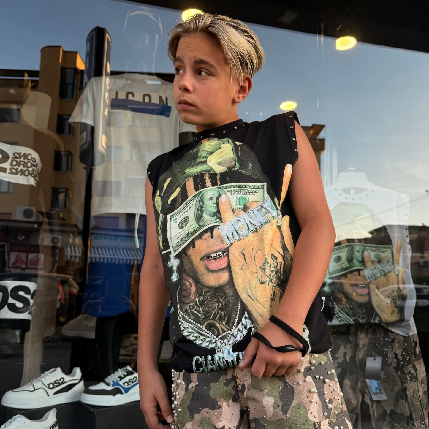 CB/SMANICATO DOLLAR NERA - T-shirt bimbo - CIANOTIC