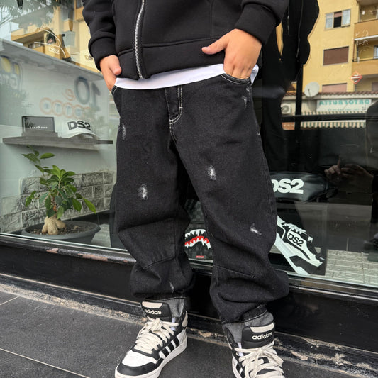 J801 JEANS BIMBO NERO - JEANS BIMBO - IO CHICO