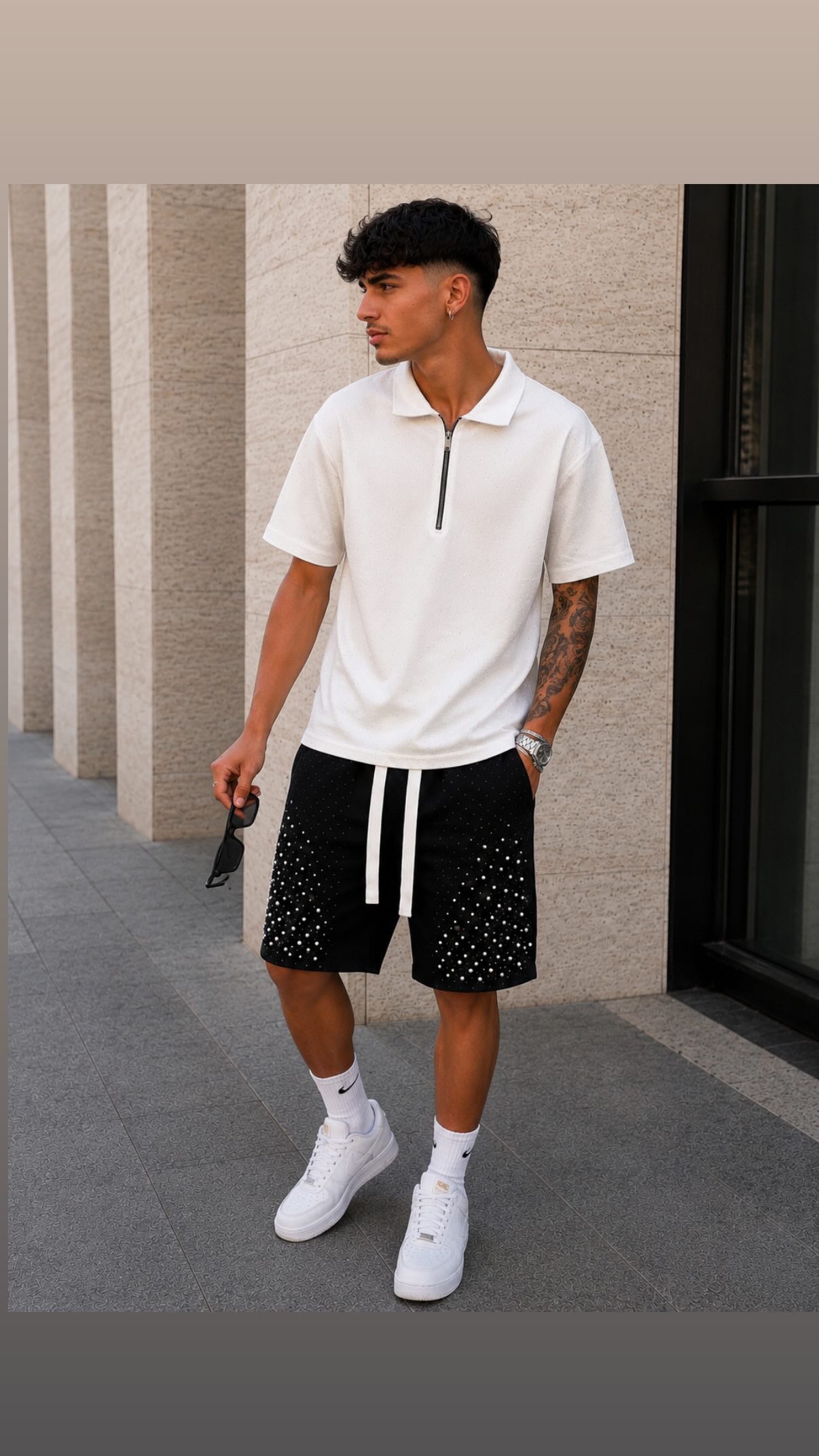 PA1163 BERMUDA NERO - bermuda uomo -