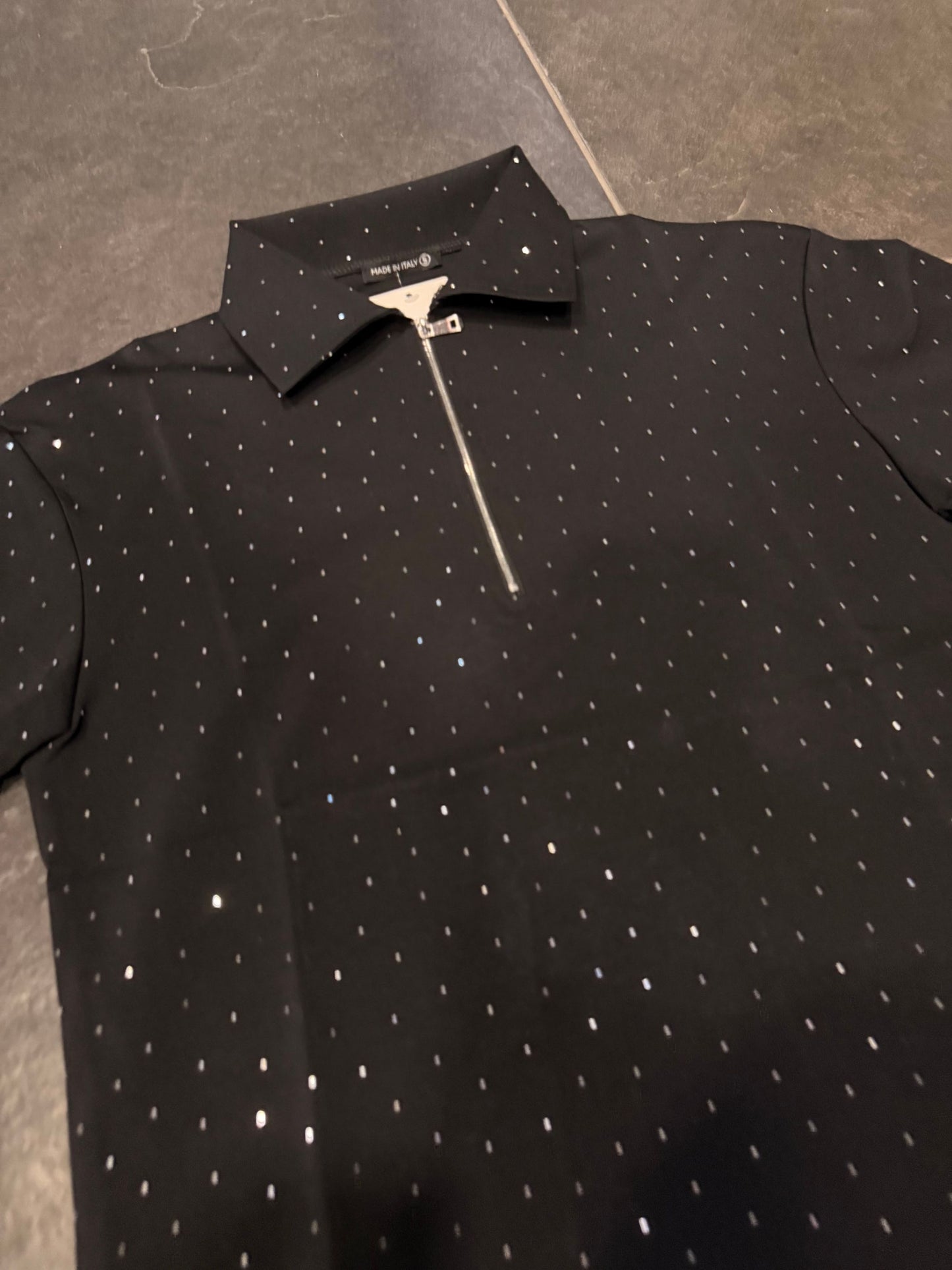 17337 T-SHIRT BRILLANTINATA NERA - T-shirt uomo -